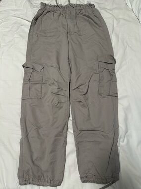 Abercrombie & Fitch Women's Gray Wide-Leg Cargo Pants
